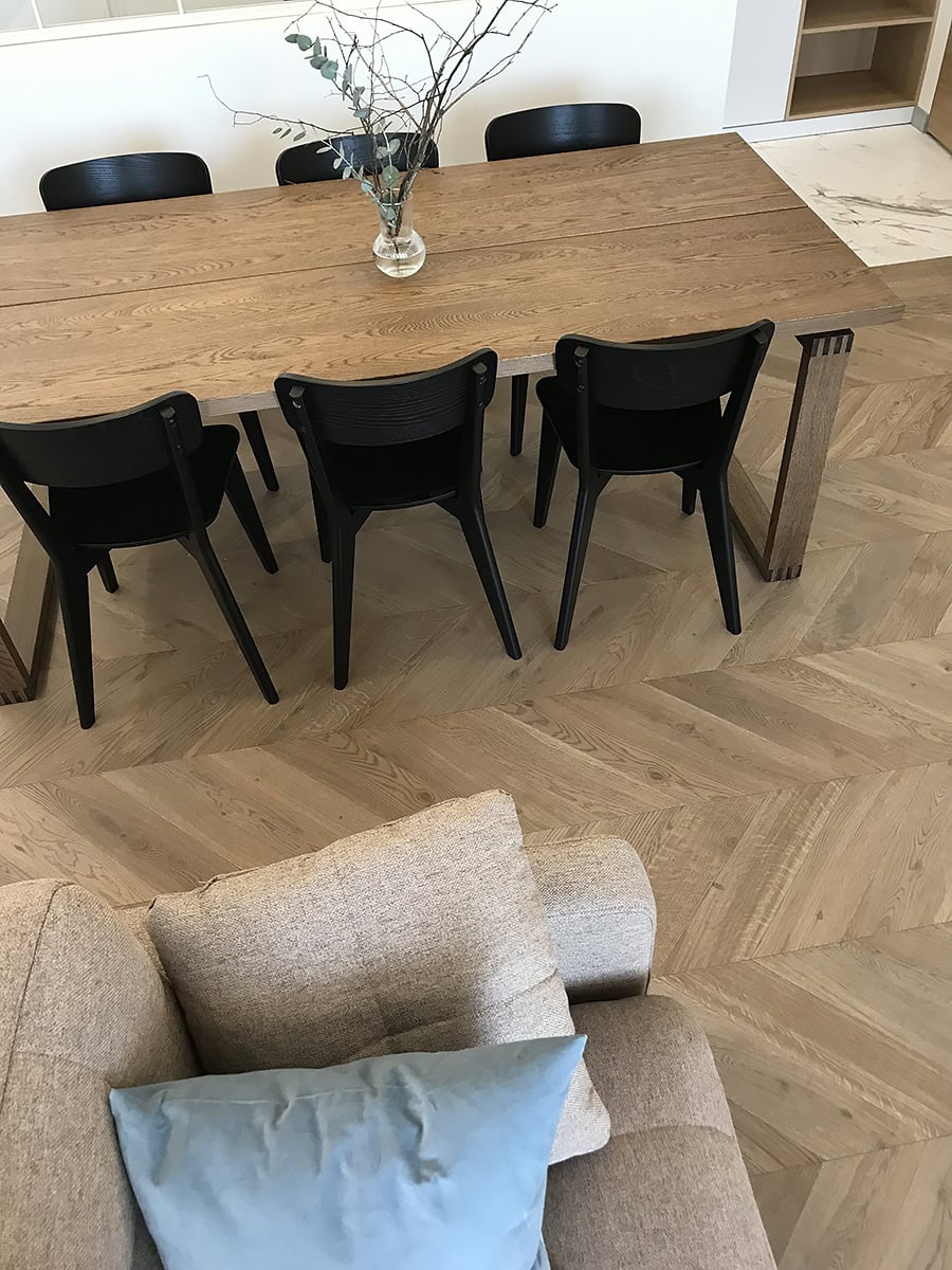 Oak Pastel Chevron-European Oak Engineered Wood Floor