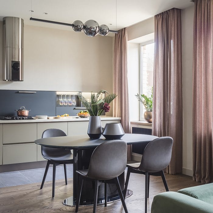Oak Cedar European Oak Flooring with silk finish in modern dining room
