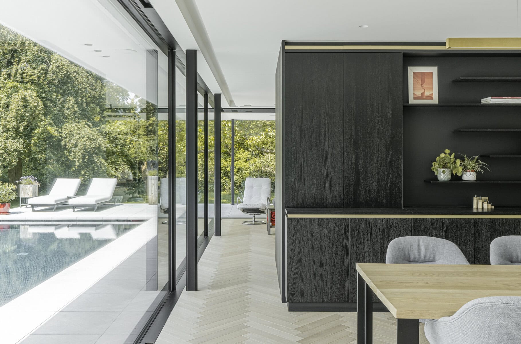 Modern interior with European Oak Flooring Miami by VOGUE Parquet