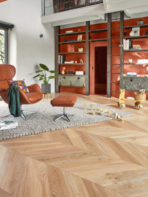 Chevron hardwood flooring in miami