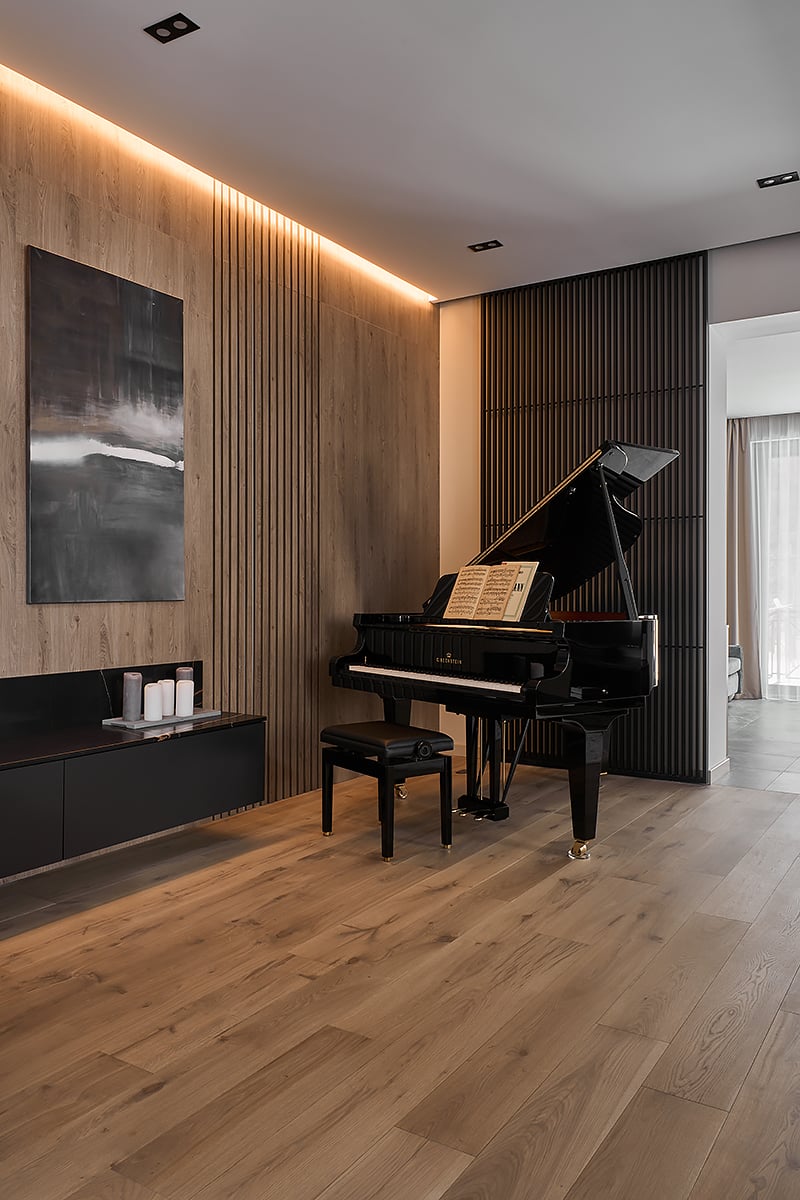 European hardwood flooring in a Miami Luxury Home