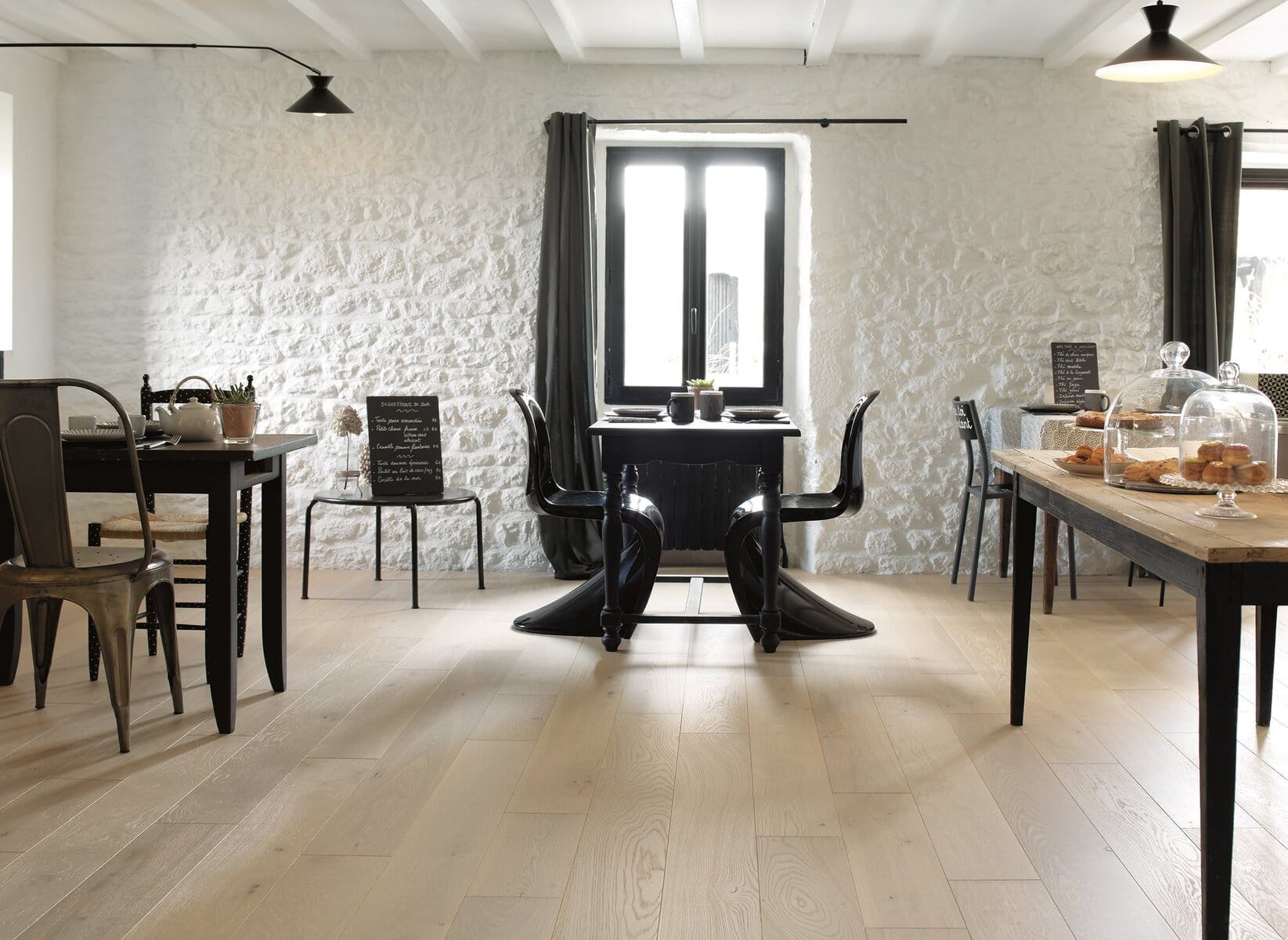 French oak wood flooring by VOGUE Parquet, light color.