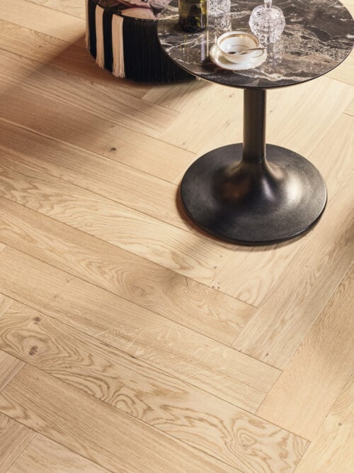 French oak herringbone wood flooring