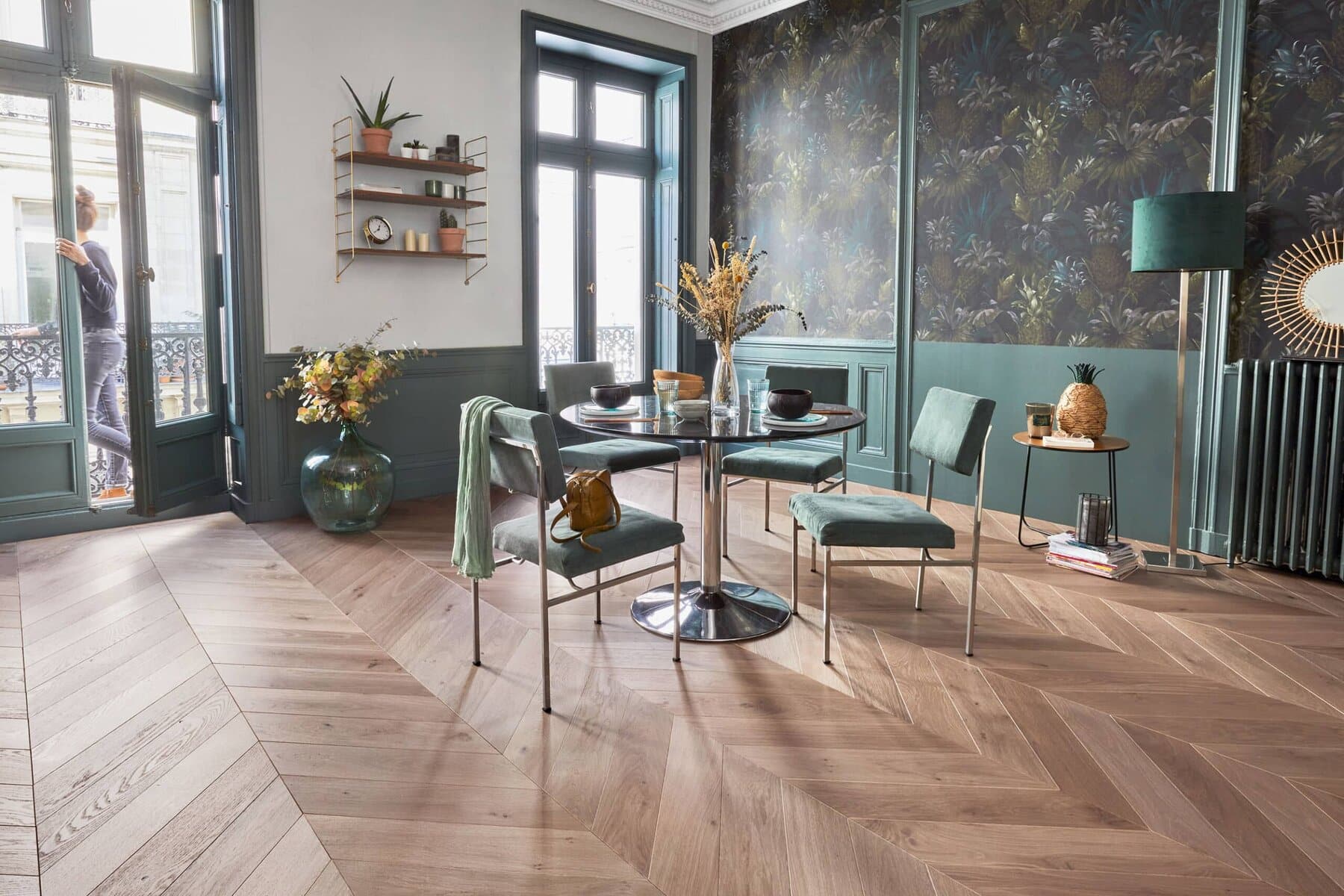 Chevron wood flooring french oak