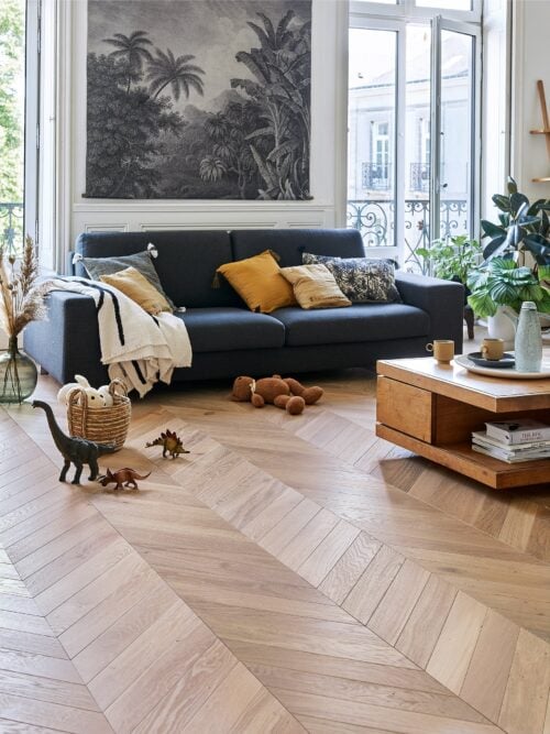 Chevron hardwood flooring in miami