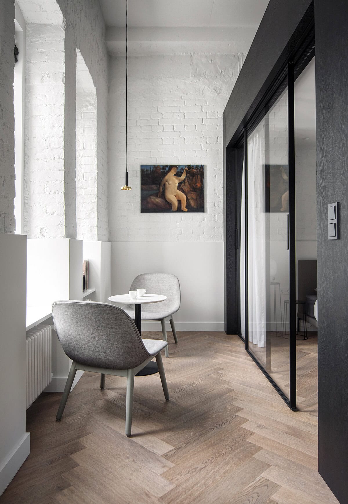 Herringbone wood flooring