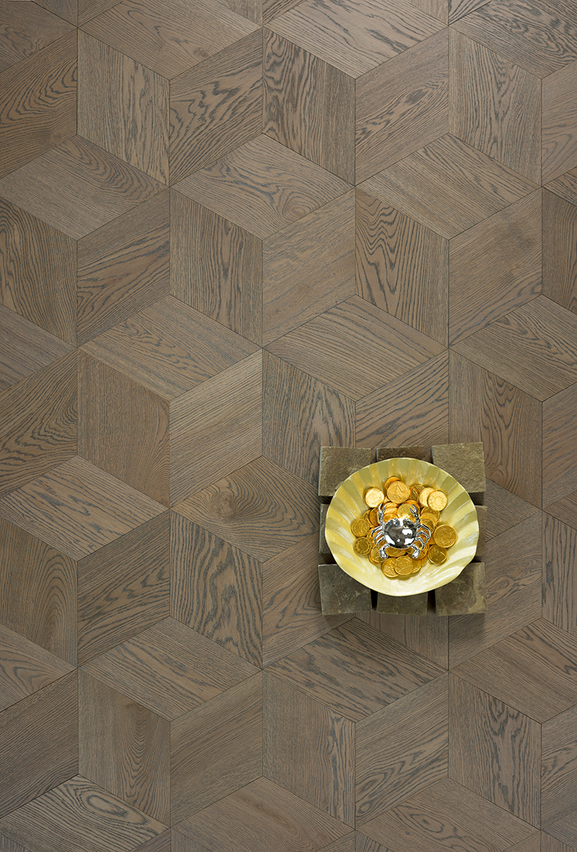 European oak parquet flooring texture detail in Miami project