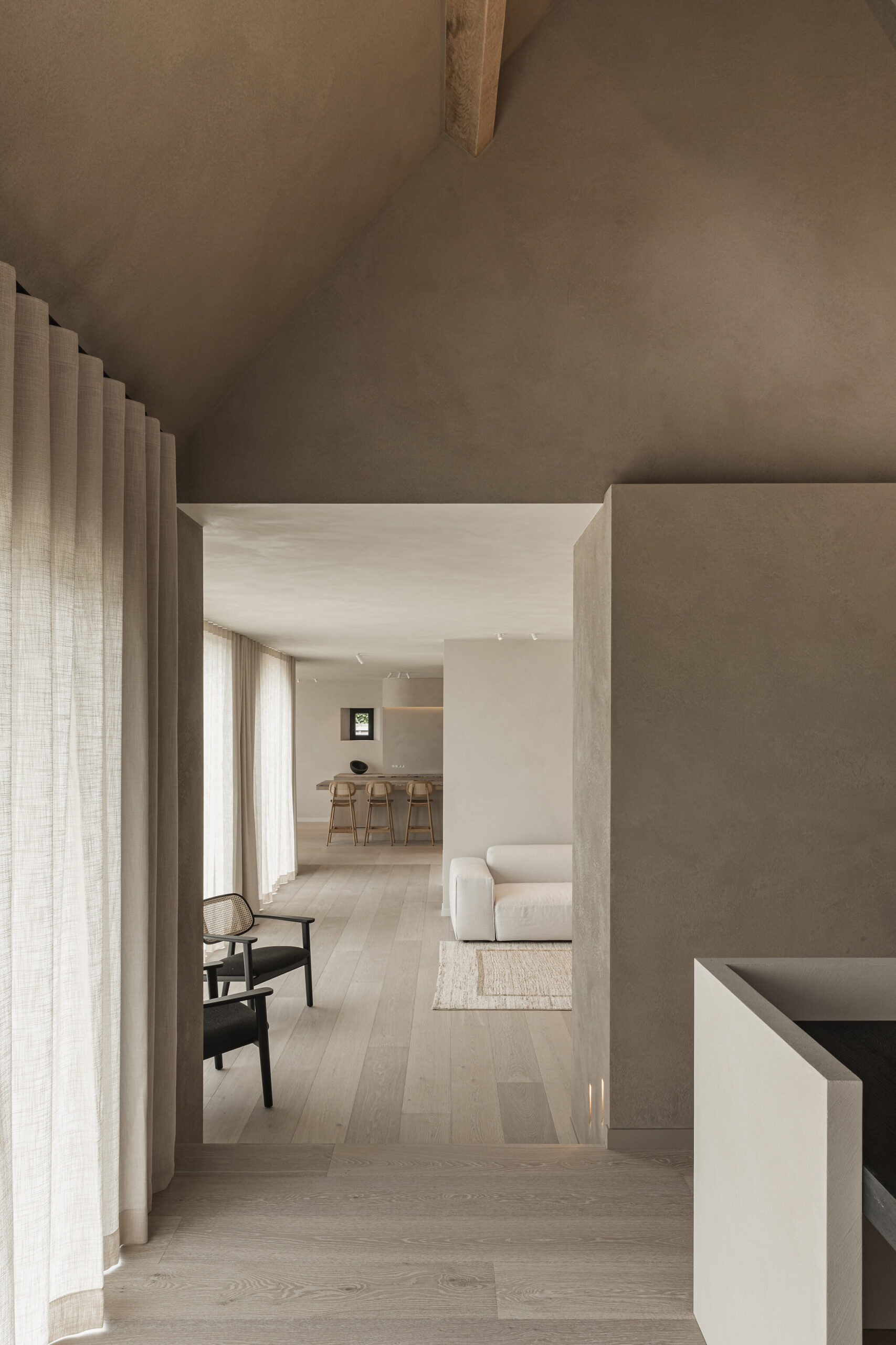 Wide plank European oak parquet flooring in Miami modern interior